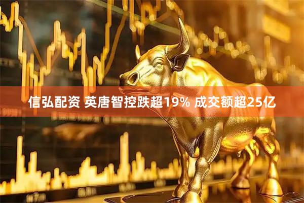 信弘配资 英唐智控跌超19% 成交额超25亿