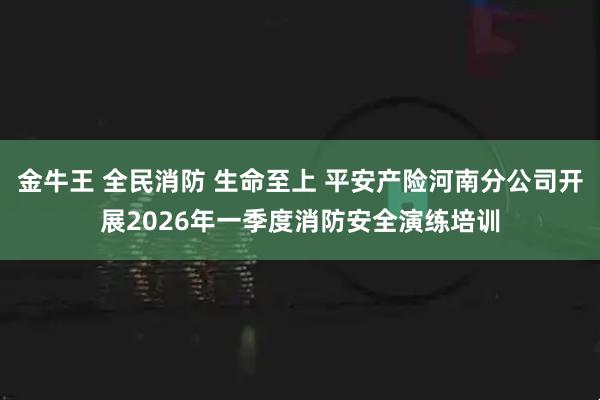 金牛王 全民消防 生命至上 平安产险河南分公司开展2026年一季度消防安全演练培训