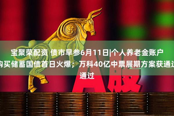 宝聚荣配资 债市早参6月11日|个人养老金账户购买储蓄国债首日火爆；万科40亿中票展期方案获通过