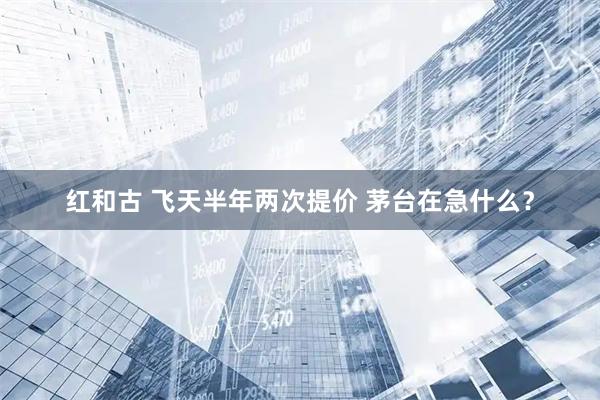 红和古 飞天半年两次提价 茅台在急什么?