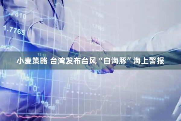 小麦策略 台湾发布台风“白海豚”海上警报